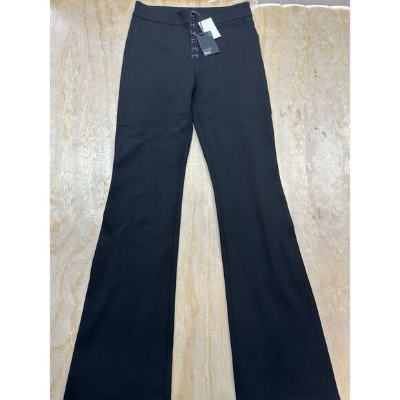 Paige Miriel Wide Leg Boot Cut Flare 29 Black NWTs $229 Hook Eye Closure Rayon - Picture 1 of 6